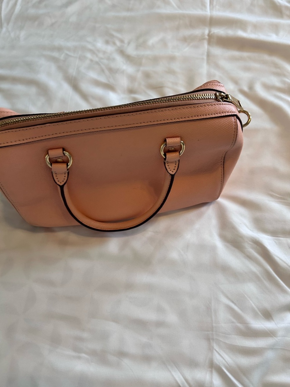 Coach Pink Pebbled Leather Crossbody Satchel - Picture 6 of 6